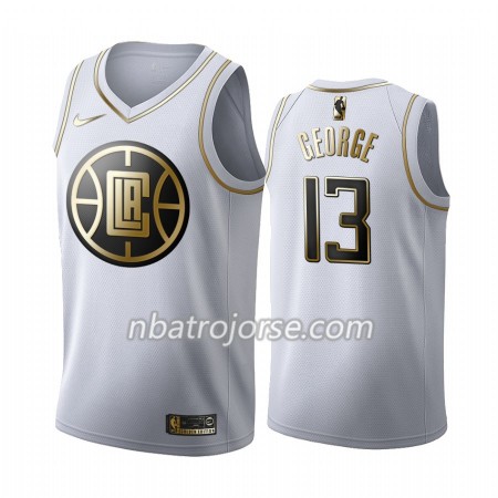 Män Los Angeles Clippers Tröja Paul George 13 2019-20 Nike Vit Golden Edition Swingman Män Los Angeles Clippers Tröja Paul George 13 2019-20 Nike Vit Golden Edition Swingman